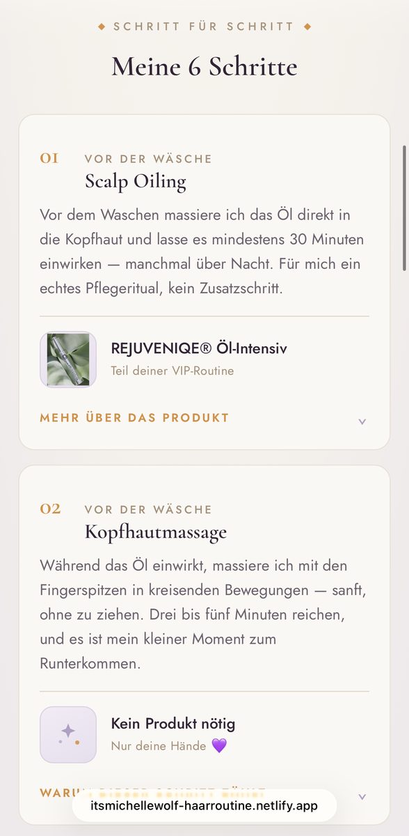 Haarroutine Landingpage